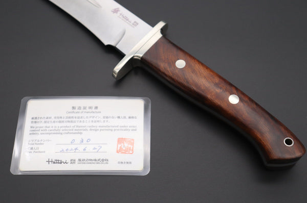 Hattori 傘 SAN-GECKO Limited Edition GECKO-22A Premium Big Fighter (Desert Ironwood Handle) - japaneseknifedirect.mom