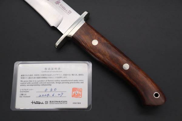 Hattori 傘 SAN-GECKO Limited Edition GECKO-22E Premium Big Fighter (Desert Ironwood Handle) - japaneseknifedirect.mom