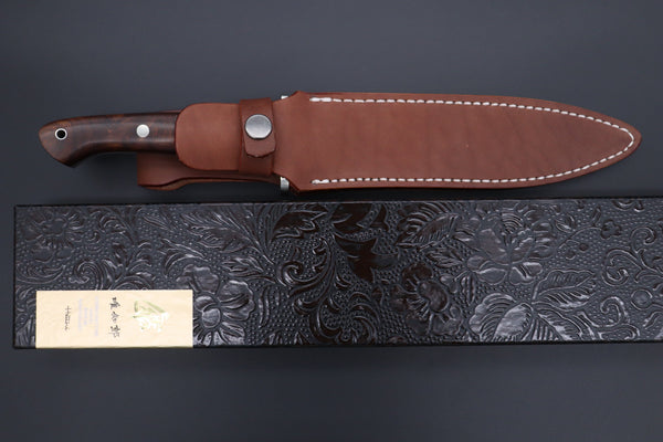 Hattori 傘 SAN-GECKO Limited Edition GECKO-28 Premium Big Fighter (Desert Ironwood Handle) - japaneseknifedirect.mom