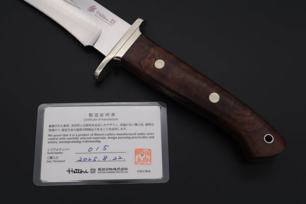 Hattori 傘 SAN-GECKO Limited Edition GECKO-28 Premium Big Fighter (Desert Ironwood Handle) - japaneseknifedirect.mom