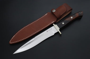 Hattori 傘 SAN-GECKO Limited Edition GECKO-28 Premium Big Fighter (Desert Ironwood Handle) - japaneseknifedirect.mom