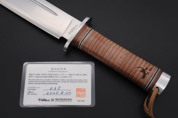 Hattori 傘 SAN-GECKO Limited Edition GECKO-29 Black Bowie Hunter (Convex Ground) - japaneseknifedirect.mom