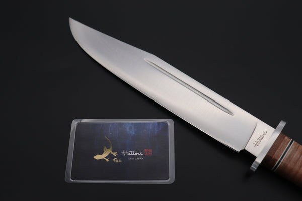 Hattori 傘 SAN-GECKO Limited Edition GECKO-29 Black Bowie Hunter (Convex Ground) - japaneseknifedirect.mom