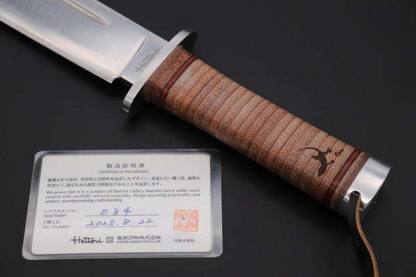 Hattori 傘 SAN-GECKO Limited Edition GECKO-30 Red Bowie Hunter (Convex Ground) - japaneseknifedirect.mom