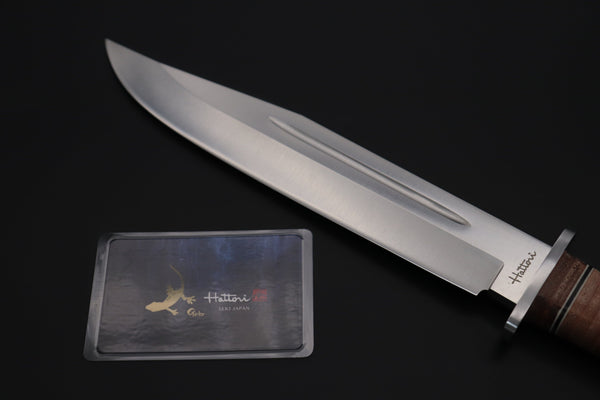 Hattori 傘 SAN-GECKO Limited Edition GECKO-31 Black Bowie Hunter (Hollow Ground) - japaneseknifedirect.mom