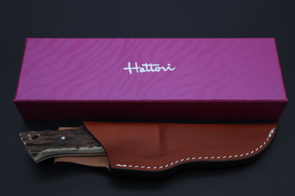 Hattori 傘 SAN-GECKO Limited Edition SAN-132 Master Wild Hunter (Stag Handle) - japaneseknifedirect.mom