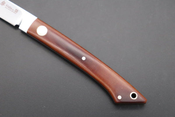 Hattori 傘 SAN Limited Edition SAN-100 Little Fisherman's Utility “Custom Brown Linen Micarta Handle”