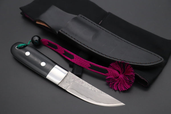 Hattori 傘 SAN Limited Edition SAN-114 Cowry-X Damascus TANTO (Single Bevel Edge ) - japaneseknifedirect.mom