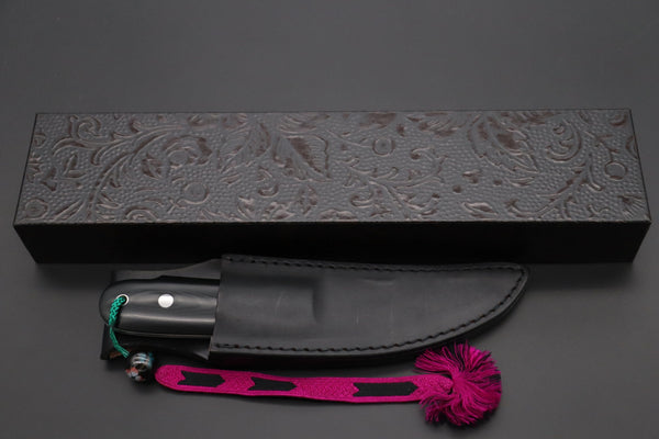 Hattori 傘 SAN Limited Edition SAN-114 Cowry-X Damascus TANTO (Single Bevel Edge ) - japaneseknifedirect.mom