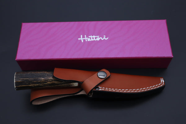 Hattori 傘 SAN Limited Edition SAN-127A "Cowry X Damascus Classic Tanto" - japaneseknifedirect.mom