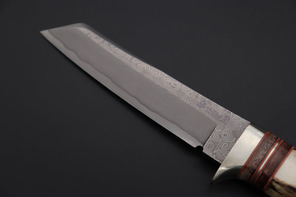 Hattori 傘 SAN Limited Edition SAN-127A "Cowry X Damascus Classic Tanto" - japaneseknifedirect.mom