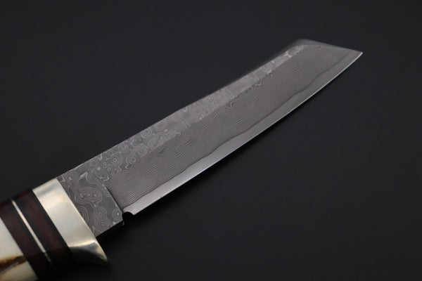 Hattori 傘 SAN Limited Edition SAN-127B "Cowry X Damascus Classic Tanto" - japaneseknifedirect.mom