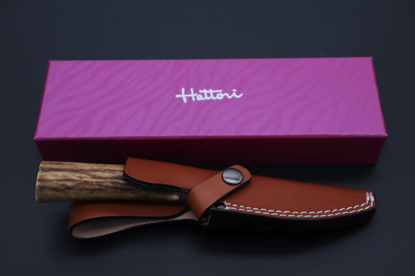 Hattori 傘 SAN Limited Edition SAN-127D "Cowry X Damascus Classic Tanto" - japaneseknifedirect.mom