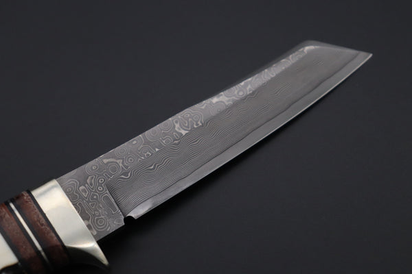 Hattori 傘 SAN Limited Edition SAN-127E "Cowry X Damascus Classic Tanto" - japaneseknifedirect.mom