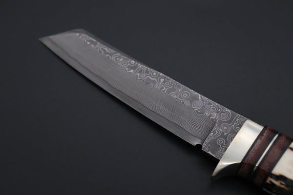 Hattori 傘 SAN Limited Edition SAN-127E "Cowry X Damascus Classic Tanto" - japaneseknifedirect.mom