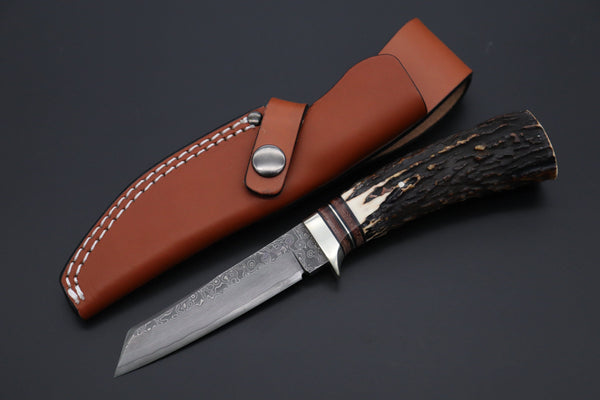 Hattori 傘 SAN Limited Edition SAN-127E "Cowry X Damascus Classic Tanto" - japaneseknifedirect.mom