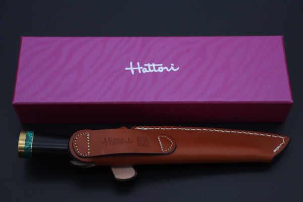 Hattori 傘 SAN Limited Edition SAN-130 "Cowry X Damascus Classic Tanto" - japaneseknifedirect.mom