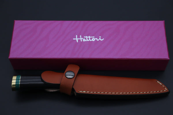Hattori 傘 SAN Limited Edition SAN-130 "Cowry X Damascus Classic Tanto" - japaneseknifedirect.mom
