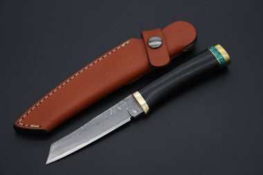 Hattori 傘 SAN Limited Edition SAN-130 "Cowry X Damascus Classic Tanto" - japaneseknifedirect.mom