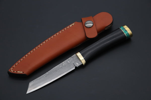 Hattori 傘 SAN Limited Edition SAN-130 "Cowry X Damascus Classic Tanto" - japaneseknifedirect.mom
