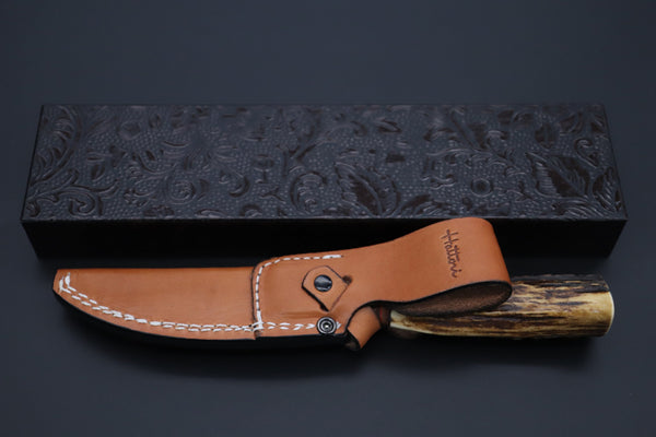 Hattori 傘 SAN Limited Edition SAN-133B Cowry-X Damascus Mighty Wild Hunter - japaneseknifedirect.mom