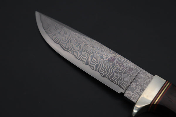 Hattori 傘 SAN Limited Edition SAN-135 Cowry-X Damascus Mighty Hunter (2025 Edition) - japaneseknifedirect.mom
