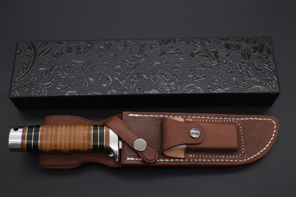 Hattori 傘 SAN Limited Edition SAN-141 S.O.G. Bowie Knife, “Hattori Black Edition” - japaneseknifedirect.mom