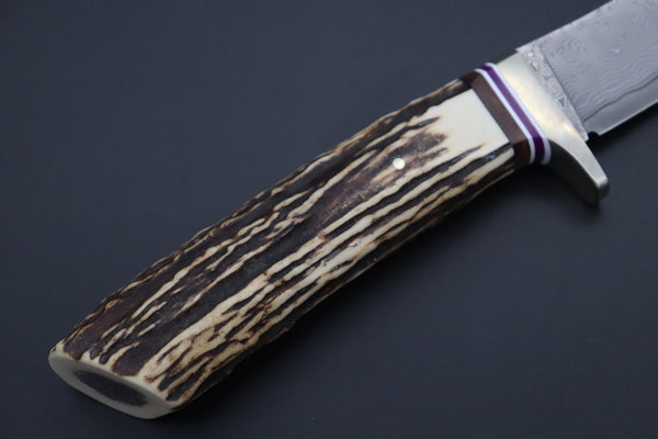Hattori 傘 SAN Limited Edition SAN-143 Cowry-X Damascus Stream Wild Hunter - japaneseknifedirect.mom