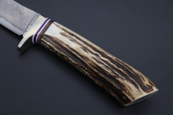 Hattori 傘 SAN Limited Edition SAN-143 Cowry-X Damascus Stream Wild Hunter - japaneseknifedirect.mom