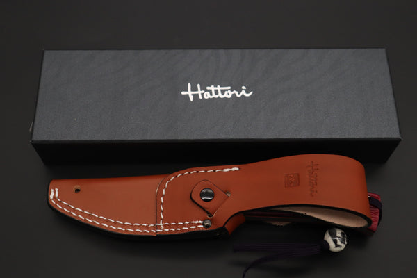 Hattori 傘 SAN Limited Edition SAN-148 Cowry-X Damascus 紅蓮 (Single Bevel Edge ) - japaneseknifedirect.mom