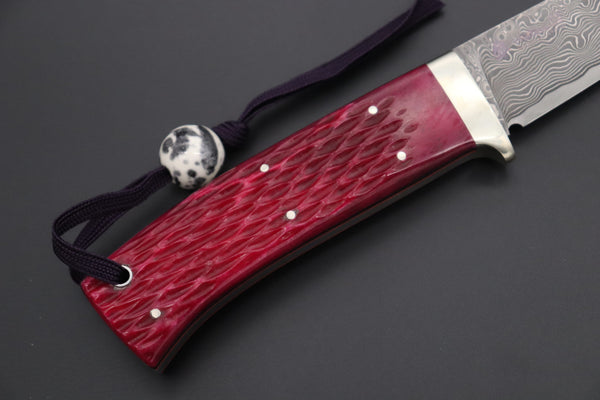 Hattori 傘 SAN Limited Edition SAN-148 Cowry-X Damascus 紅蓮 (Single Bevel Edge ) - japaneseknifedirect.mom
