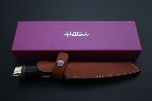 Hattori 傘 SAN Limited Edition SAN-151 "Hattori Natures Edition" Custom Classic Tanto (Custom African Ebony & Walnut Combination Wood Handle) - japaneseknifedirect.mom