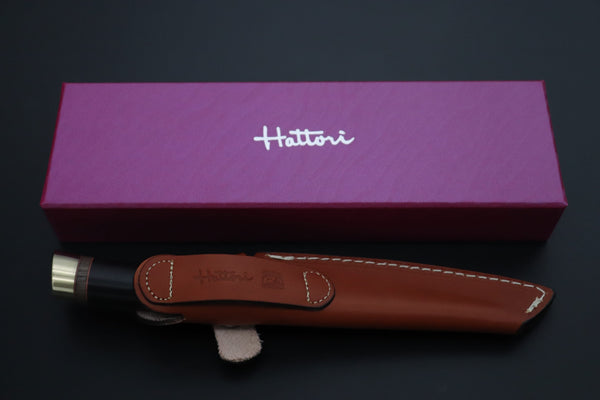 Hattori 傘 SAN Limited Edition SAN-151 "Hattori Natures Edition" Custom Classic Tanto (Custom African Ebony & Walnut Combination Wood Handle) - japaneseknifedirect.mom