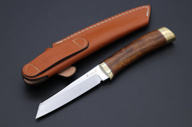 Hattori 傘 SAN Limited Edition  SAN-65-6 Classic Tanto (Desert Ironwood Handle) - japaneseknifedirect.mom