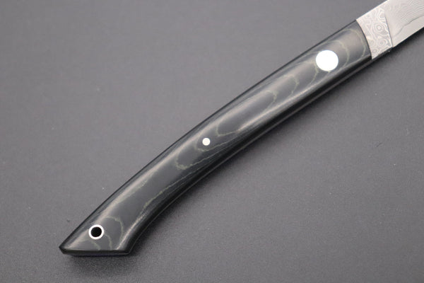 Hattori 傘 SAN Limited Edition SAN-74 Cowry-X Damascus “Two-Tone” Slim Utility - japaneseknifedirect.mom