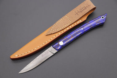 Hattori 傘 SAN Limited Edition SAN-74 Cowry-X Damascus “Two-Tone” Slim Utility - japaneseknifedirect.mom