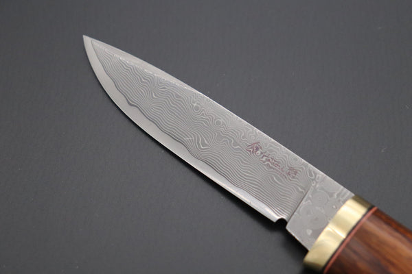 Hattori 傘 SAN Limited Edition SAN-77 Cowry-X Damascus Special Utility Hunter "Custom Desert Ironwood Handle"