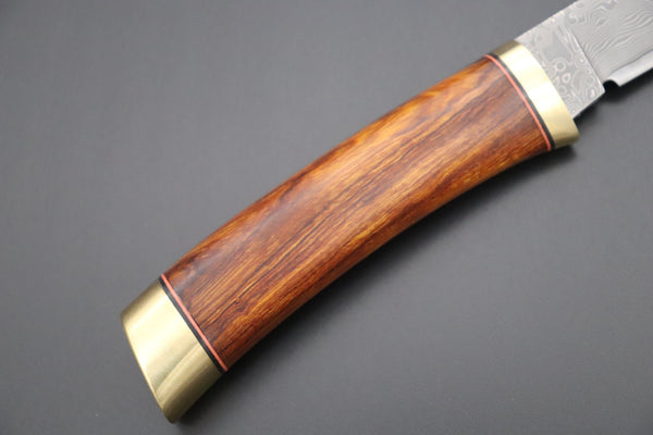 Hattori 傘 SAN Limited Edition SAN-77 Cowry-X Damascus Special Utility Hunter "Custom Desert Ironwood Handle"