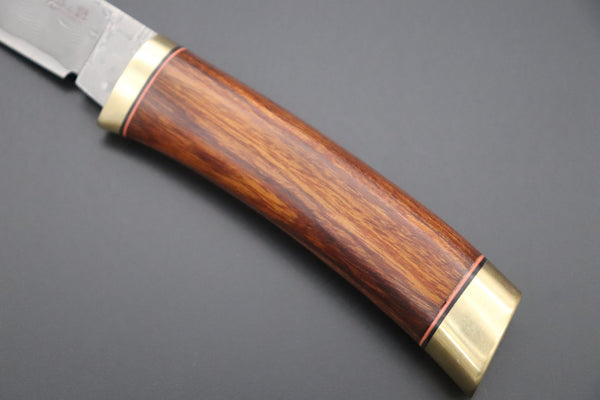 Hattori 傘 SAN Limited Edition SAN-77 Cowry-X Damascus Special Utility Hunter "Custom Desert Ironwood Handle"