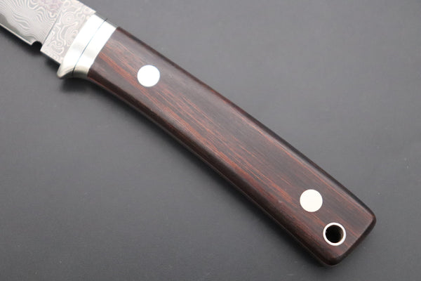 Hattori 傘 SAN Limited Edition SAN-78I Limited Cowry-X Damascus EDC Utility Hunter (Desert Ironwood Handle)