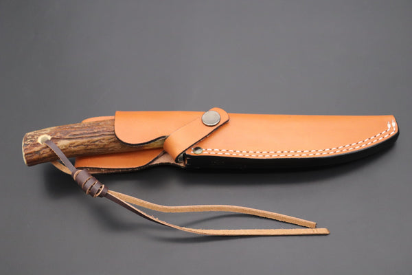 Hattori 傘 SAN Limited Edition SAN-83 Cowry-X Damascus "Wild Road Hunter (Extra Large)" - japaneseknifedirect.mom