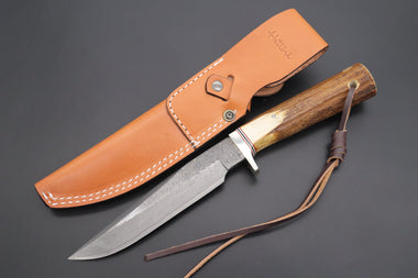 Hattori 傘 SAN Limited Edition SAN-83 Cowry-X Damascus "Wild Road Hunter (Extra Large)" - japaneseknifedirect.mom