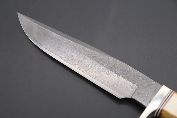 Hattori 傘 SAN Limited Edition SAN-83 Cowry-X Damascus "Wild Road Hunter (Extra Large)" - japaneseknifedirect.mom