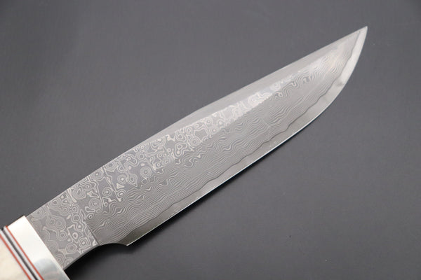 Hattori 傘 SAN Limited Edition SAN-84 Cowry-X Damascus "Wild Road Hunter (Extra Large)" - japaneseknifedirect.mom
