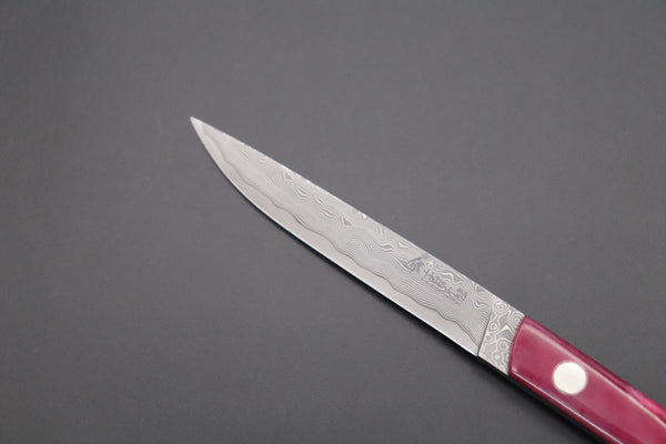 Hattori 傘 SAN Limited Edition SAN-89 Cowry-X Damascus Slim Utility “Hattori Custom Elegant Smooth Purple Bone Handle”