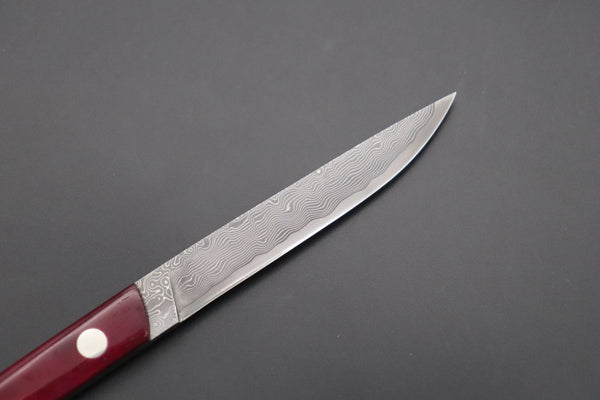 Hattori 傘 SAN Limited Edition SAN-89 Cowry-X Damascus Slim Utility “Hattori Custom Elegant Smooth Purple Bone Handle”