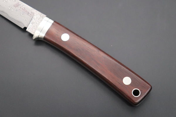 Hattori 傘 SAN Limited Edition SAN-93 Limited Cowry-X Damascus EDC Utility Hunter (Cocobolo Wood Handle)