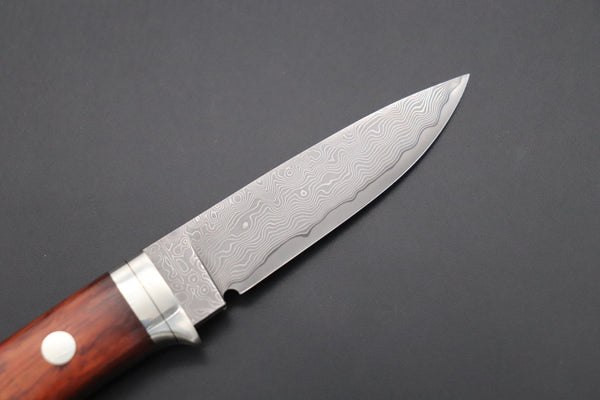 Hattori 傘 SAN Limited Edition SAN-93 Limited Cowry-X Damascus EDC Utility Hunter (Cocobolo Wood Handle)