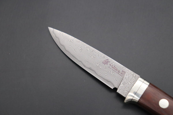 Hattori 傘 SAN Limited Edition SAN-93 Limited Cowry-X Damascus EDC Utility Hunter (Cocobolo Wood Handle)