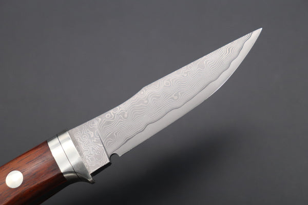 Hattori 傘 SAN Limited Edition SAN-94 Limited Cowry-X Damascus Little Hunter (Clip Point, Cocobolo Wood Handle)
